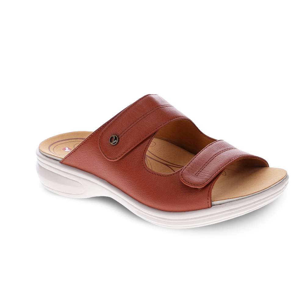 revere comfort shoes Florence Slide - Cognac