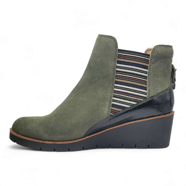 Revere Comfort Shoes Galway Wedged Boot - Moss Suede