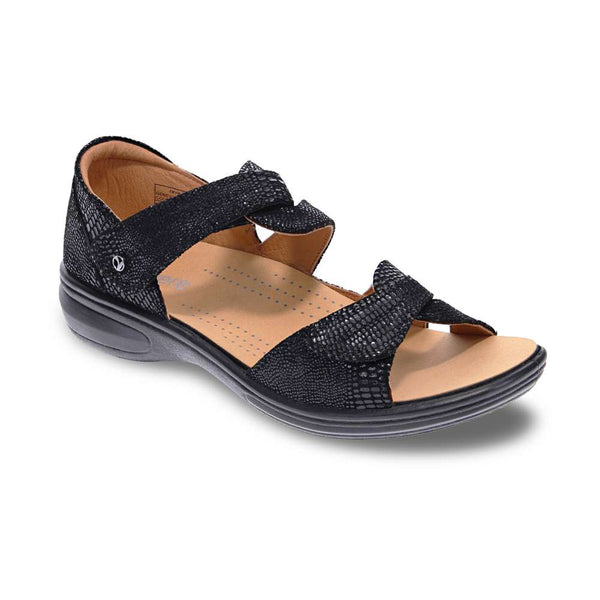 Revere Comfort Shoes Geneva Sandal - Black Lizard