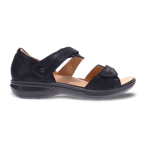 Revere Comfort Shoes Geneva Sandal - Black Lizard