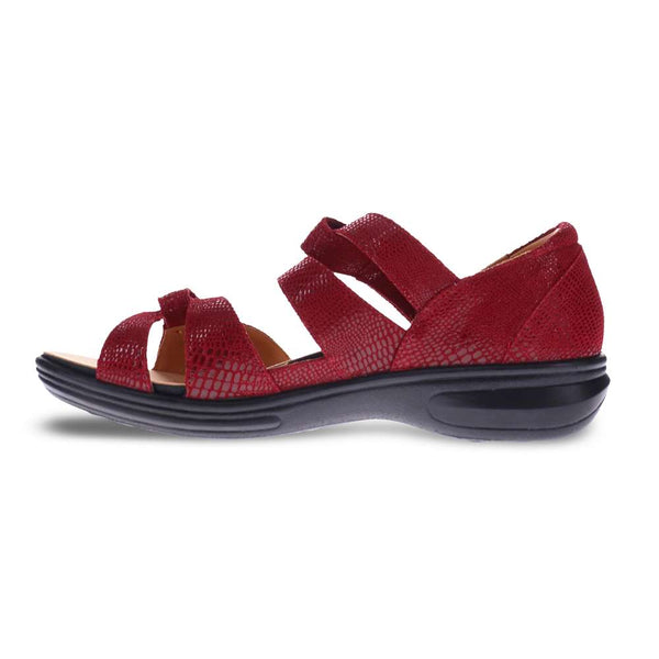 Revere Comfort Shoes Geneva Sandal - Cherry Lizard