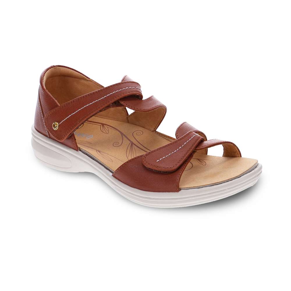 revere comfort shoes Geneva Sandal - Cognac
