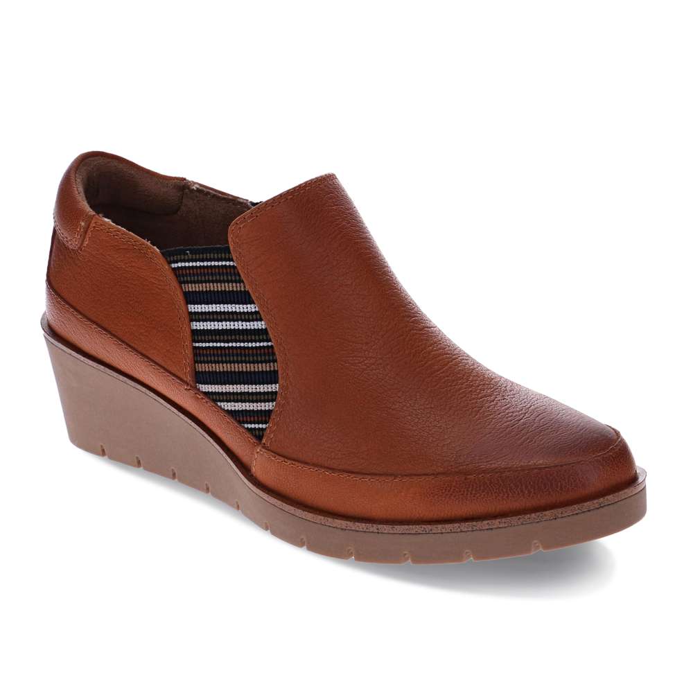 revere comfort shoes Mykonos Wedge Loafer - Cognac