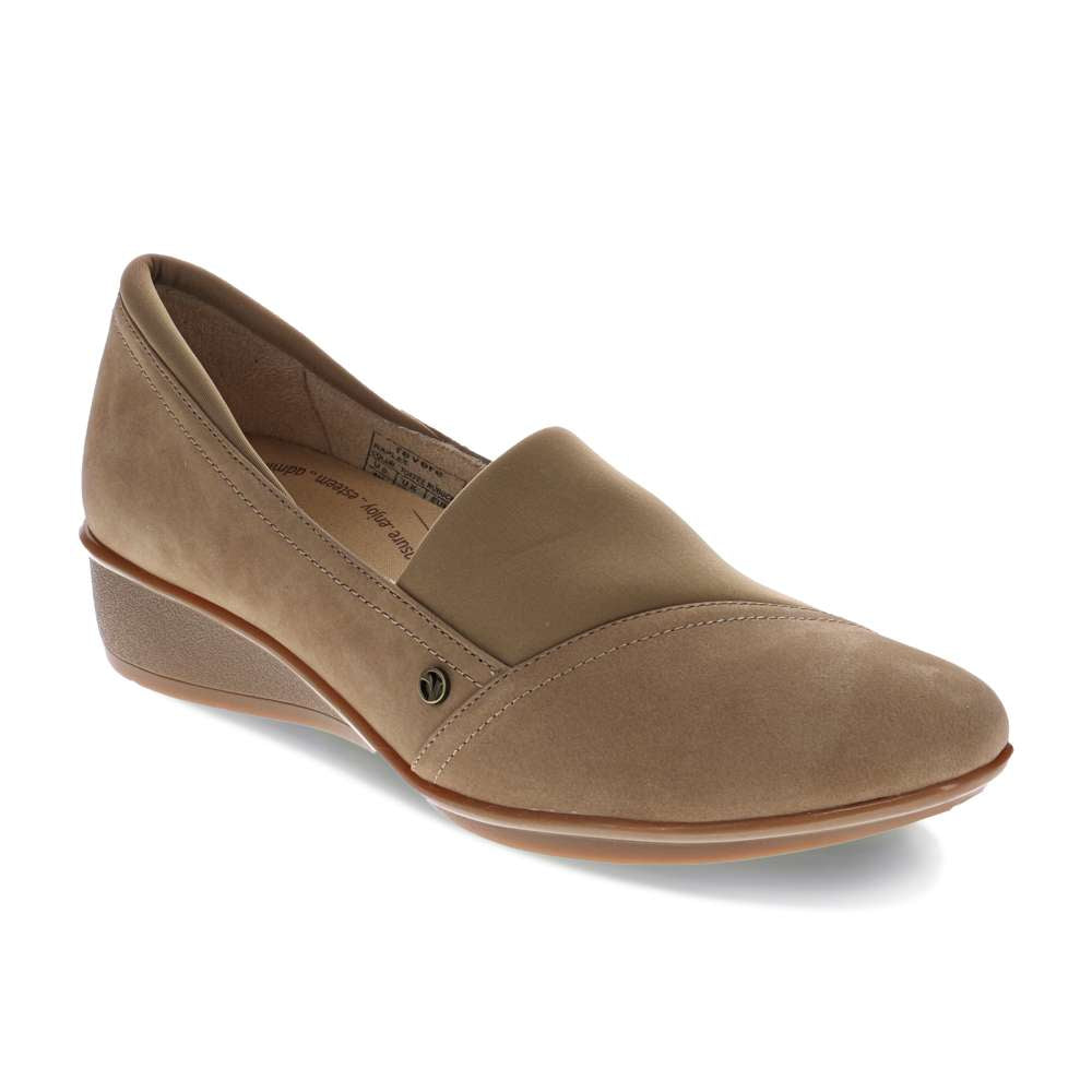 revere comfort shoes Naples Wedge - Toffee Nubuck