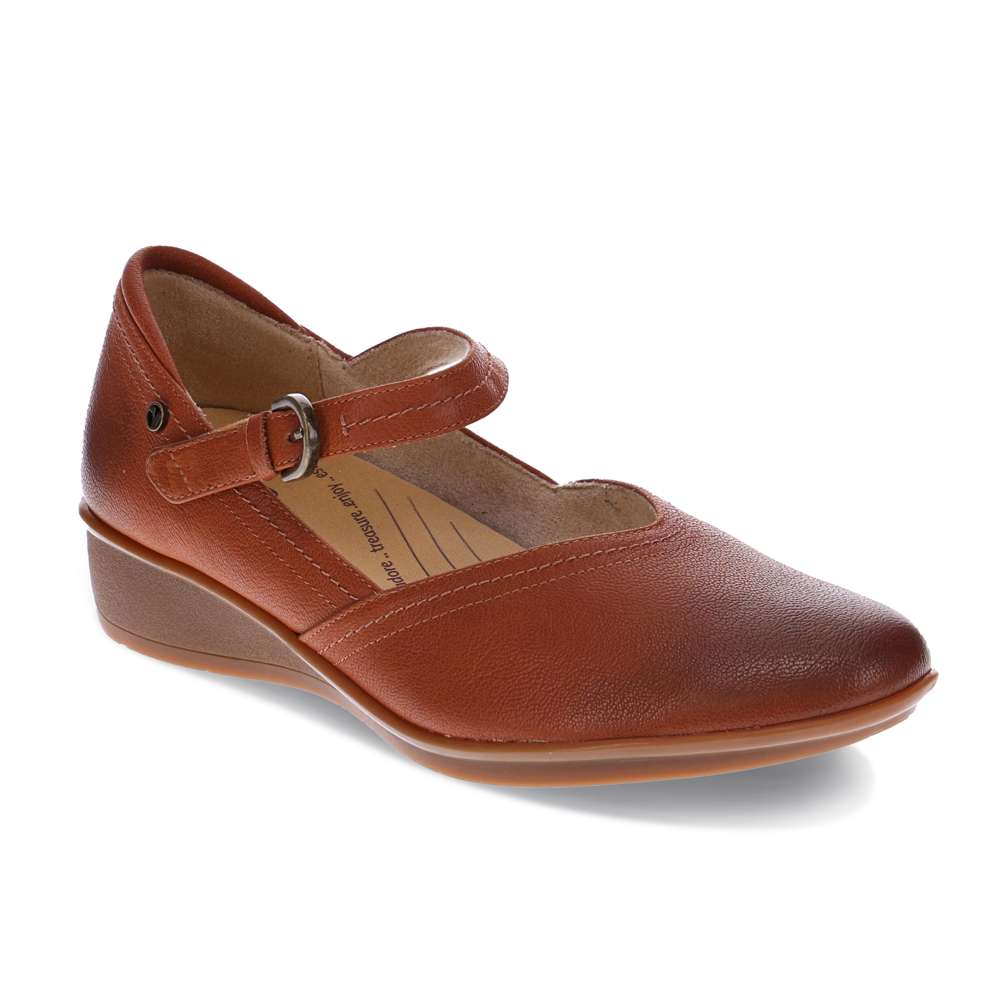 revere comfort shoes Narita Mary Jane Flats - Cognac