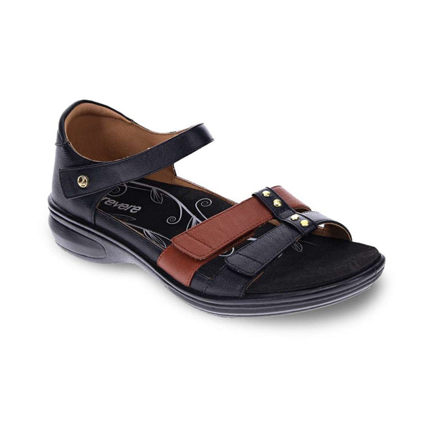 Revere Comfort Shoes Negara Sandal - Black/Tan