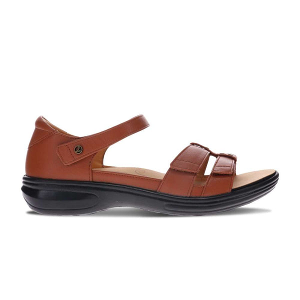 Revere Comfort Shoes Negara Sandal - Cognac/Black