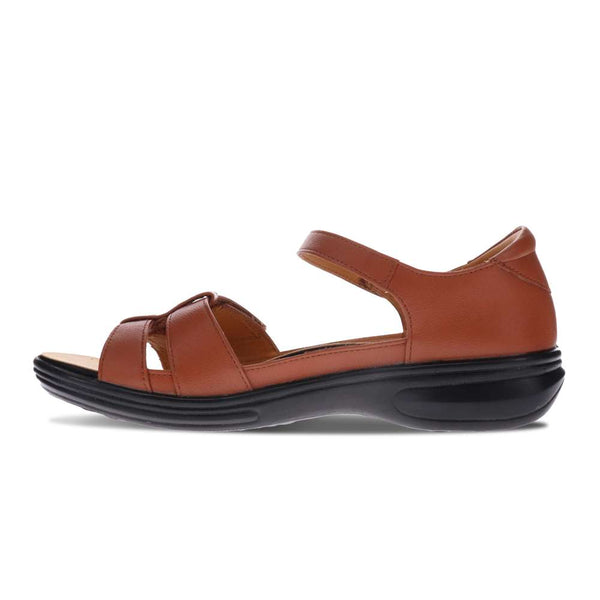Revere Comfort Shoes Negara Sandal - Cognac/Black