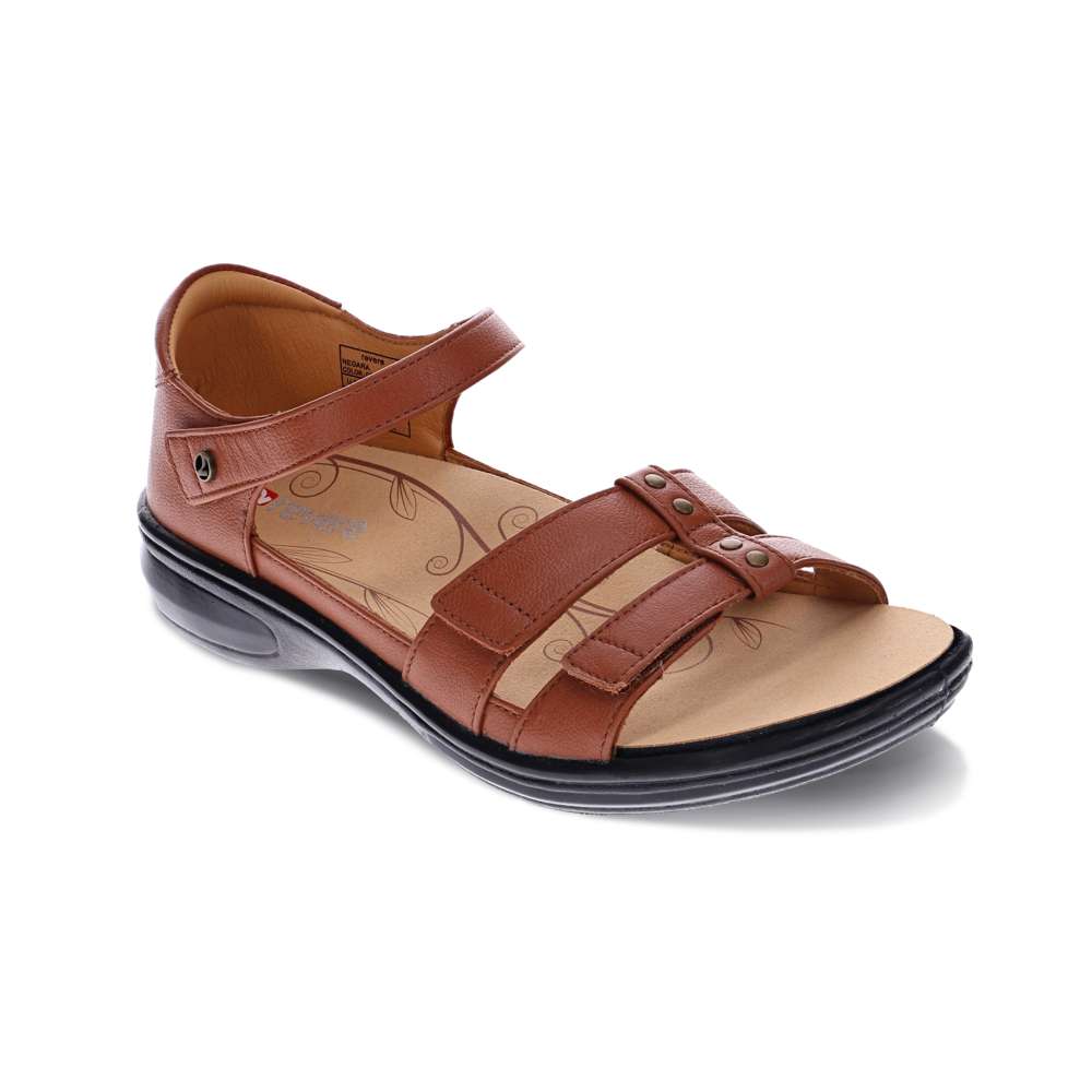 revere comfort shoes Negara Sandal - Cognac/Black