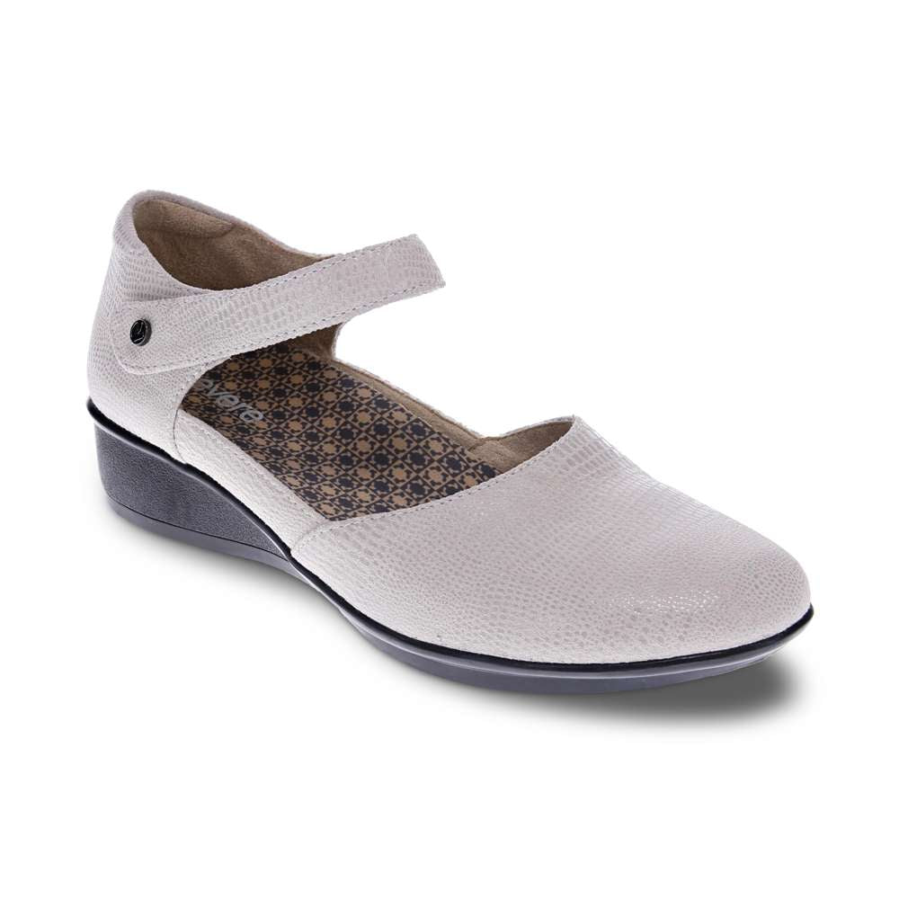 revere comfort shoes Osaka Mary-Jane - Oyster Lizard