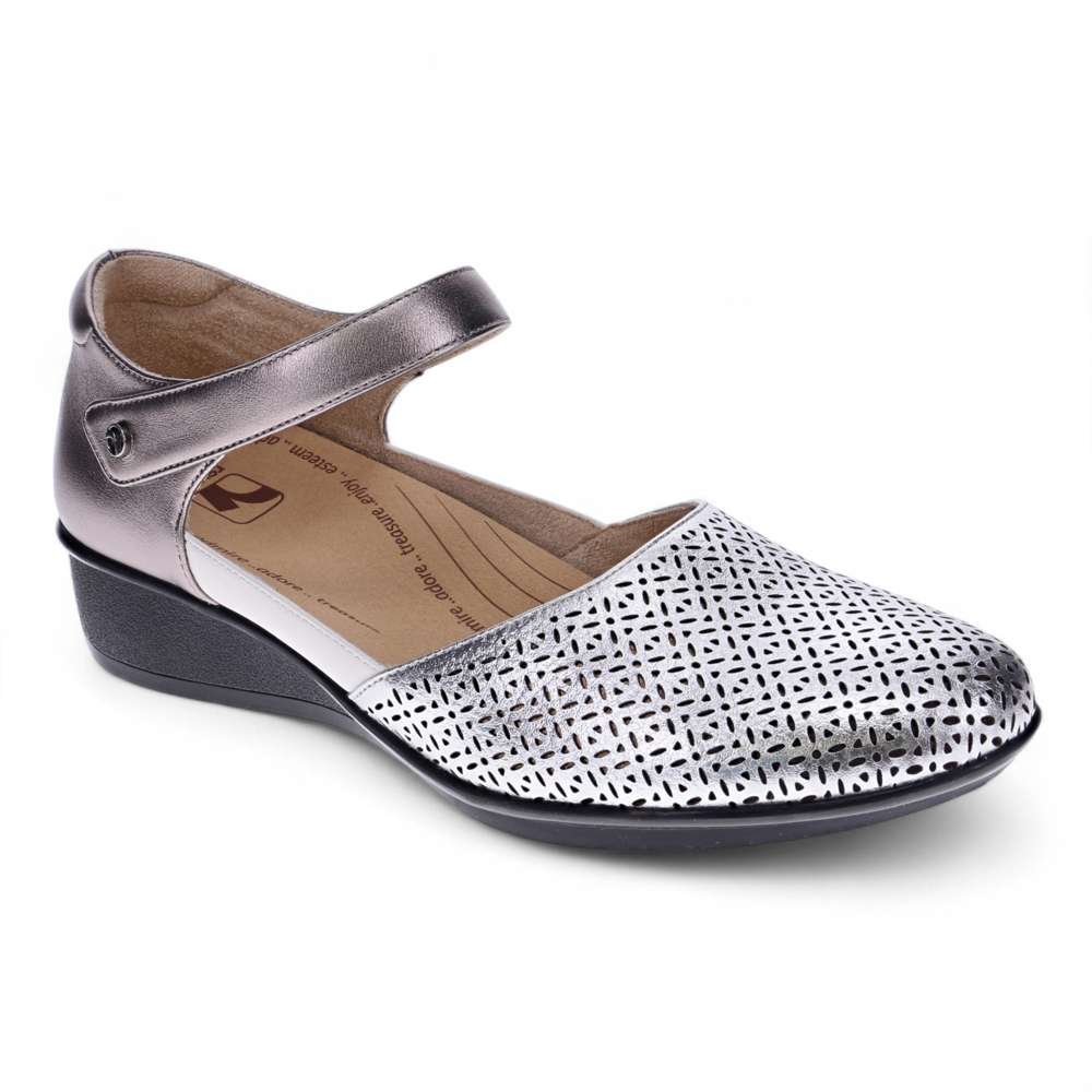 revere comfort shoes Osaka Mary-Jane - Silver Fusion