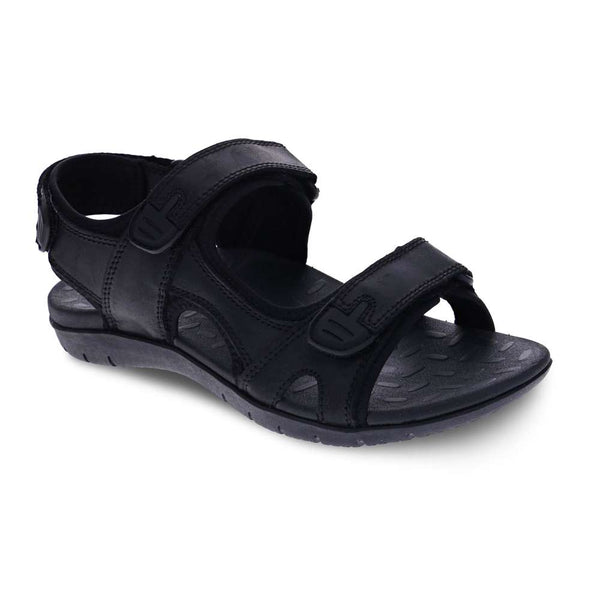 Revere Comfort Shoes Power Backstrap Sandal - Black