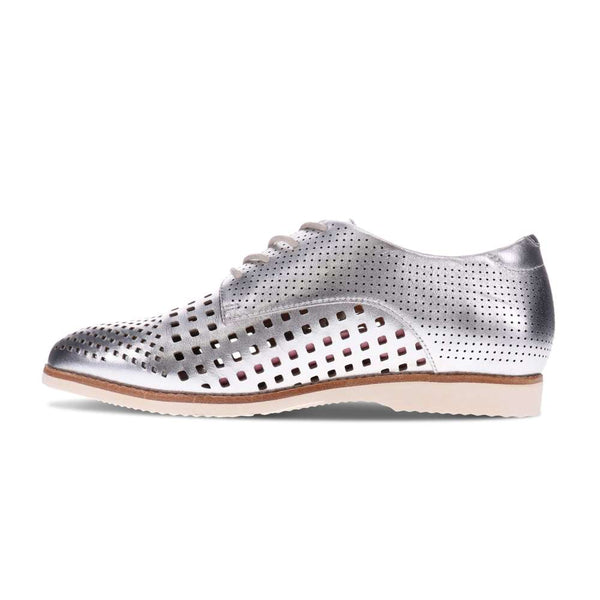 Revere Comfort Shoes Rihannah Perf Oxford - Silver