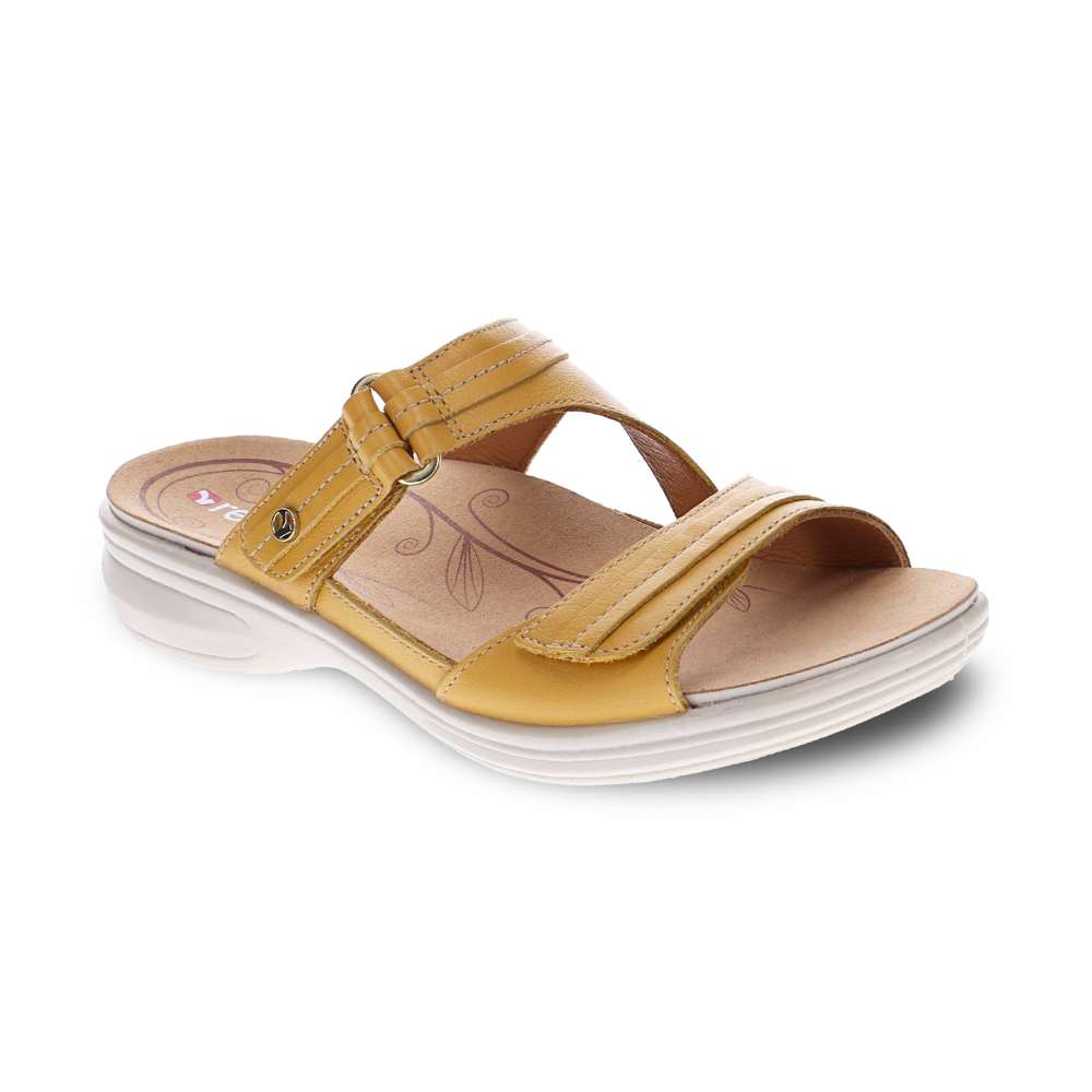 revere comfort shoes Rio Slide - Mustard French