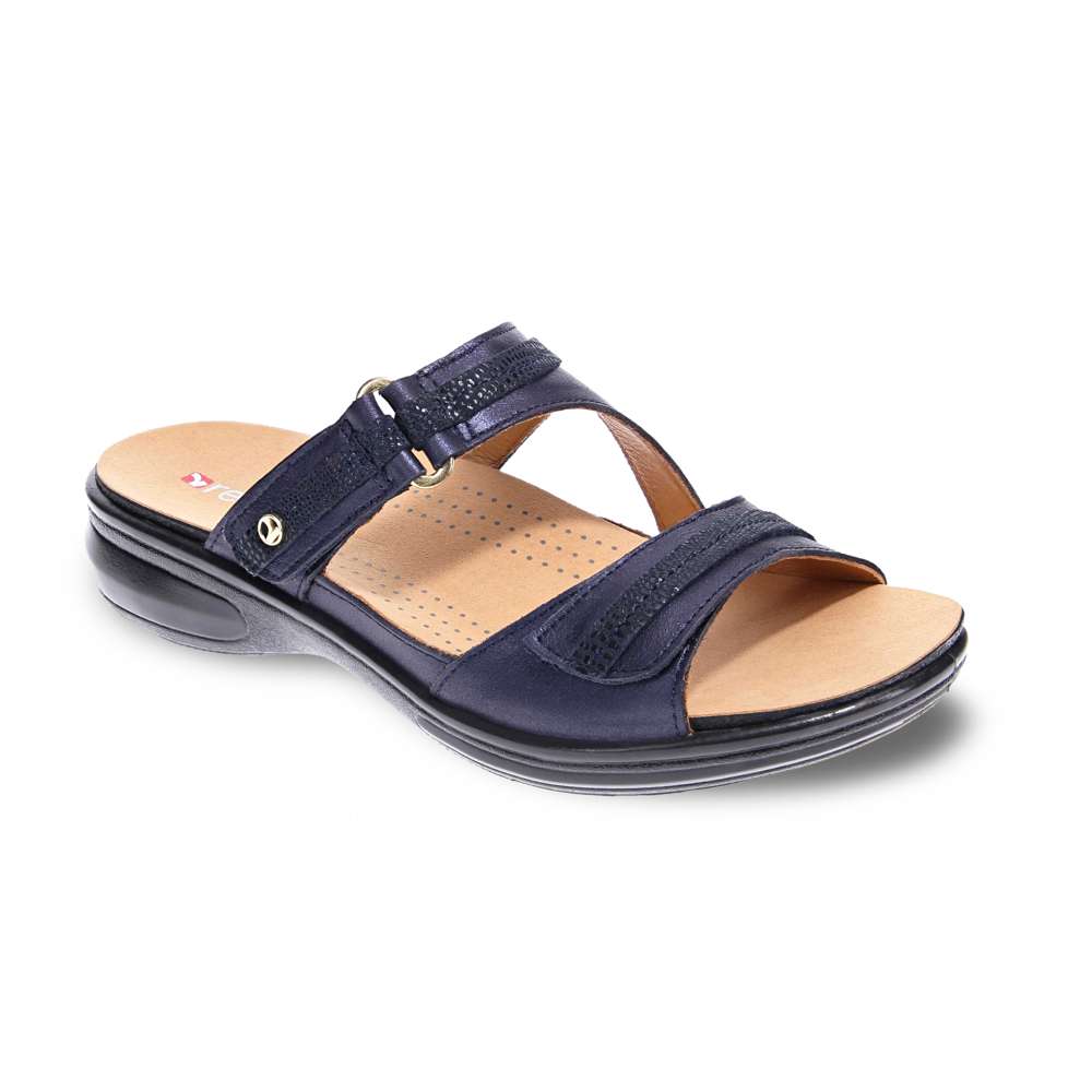 revere comfort shoes Rio Slide - Navy Lizard
