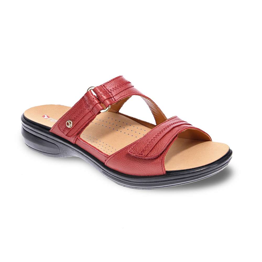 revere comfort shoes Rio Slide - Ruby Metallic