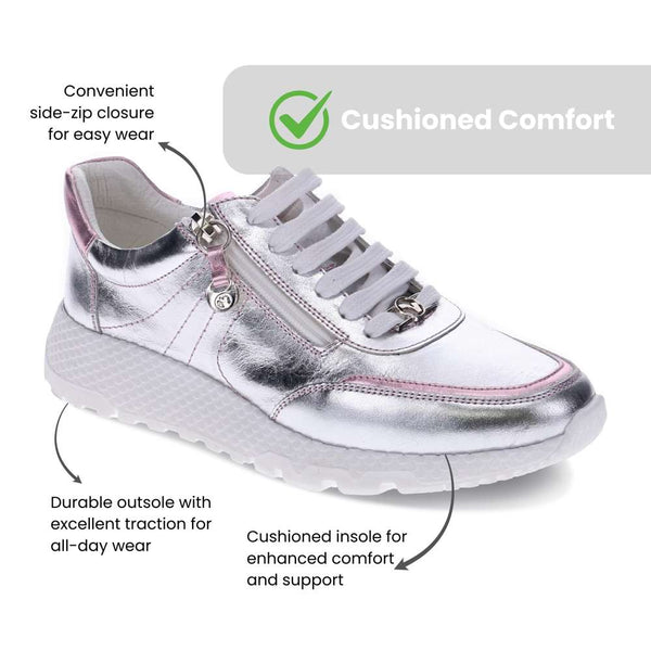 Revere Comfort Shoes Sapporo Sneaker - Silver