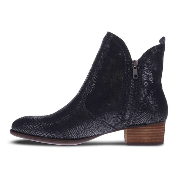 Revere Comfort Shoes Siena Bootie - Black Lizard
