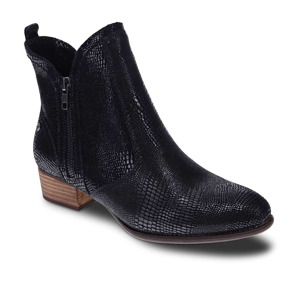 revere comfort shoes Siena Bootie - Black Lizard