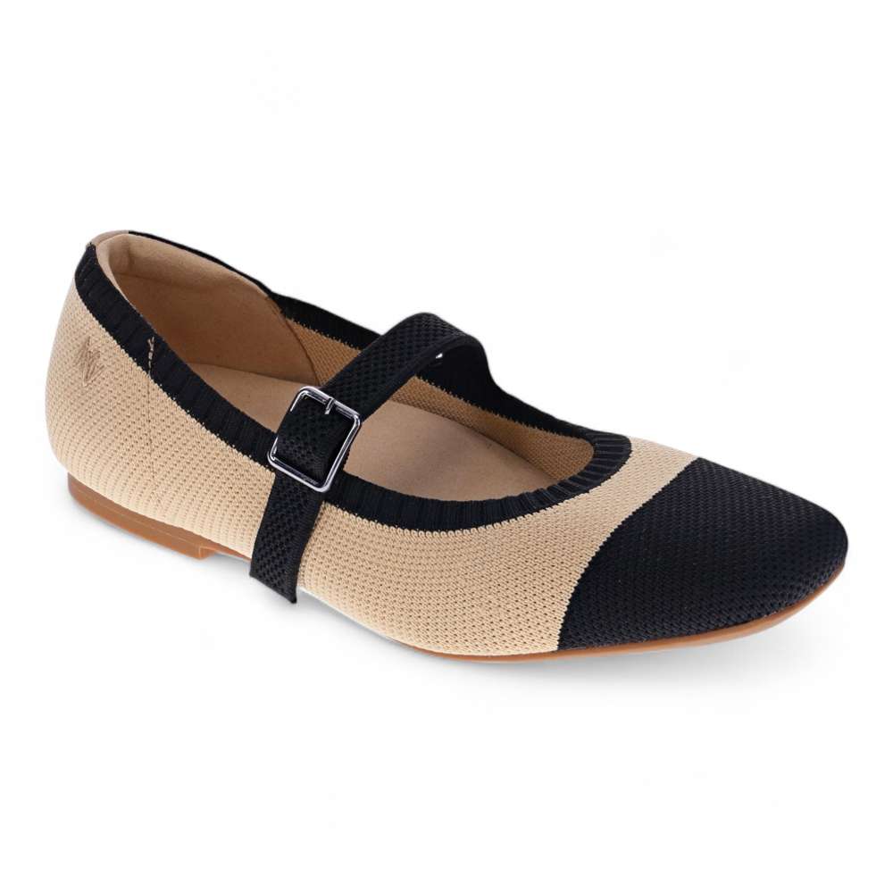 revere comfort shoes Violet Flats - Natural Black