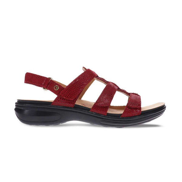 Revere Comfort Shoes Toledo Backstrap Sandal - Cherry French/Lizard