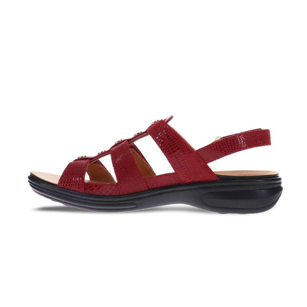 Revere Comfort Shoes Toledo Backstrap Sandal - Cherry French/Lizard