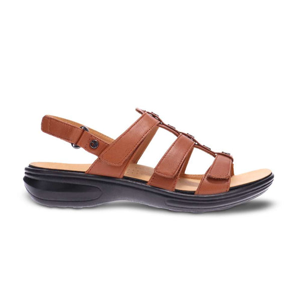 Revere Comfort Shoes Toledo Backstrap Sandal - Cognac