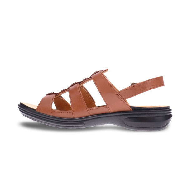 Revere Comfort Shoes Toledo Backstrap Sandal - Cognac