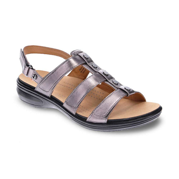 Revere Comfort Shoes Toledo Backstrap Sandal - Gunmetal