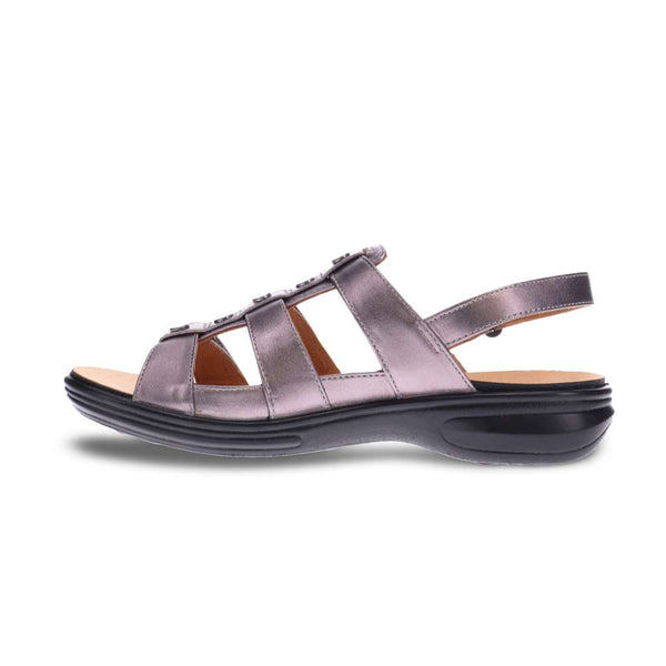 Revere Comfort Shoes Toledo Backstrap Sandal - Gunmetal