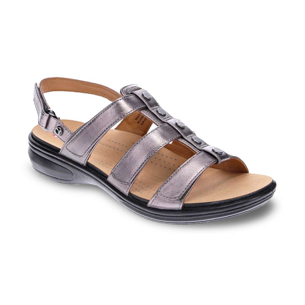 revere comfort shoes Toledo Backstrap Sandal - Gunmetal