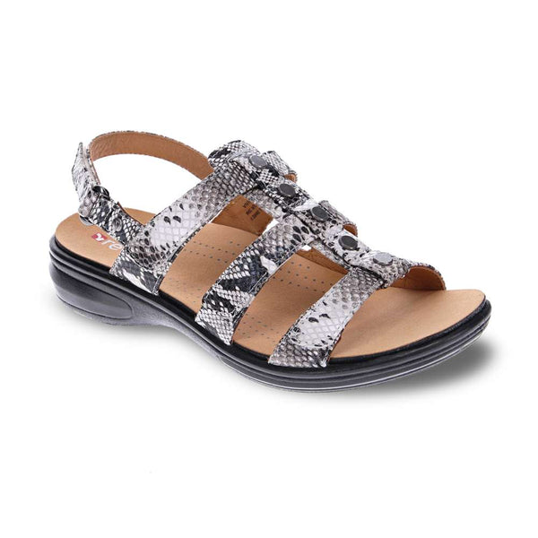 Revere Comfort Shoes Toledo Backstrap Sandal - Natural Snake