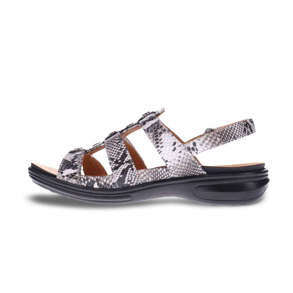 Revere Comfort Shoes Toledo Backstrap Sandal - Natural Snake