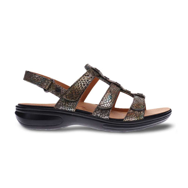 Revere Comfort Shoes Toledo Backstrap Sandal - Peacock Python