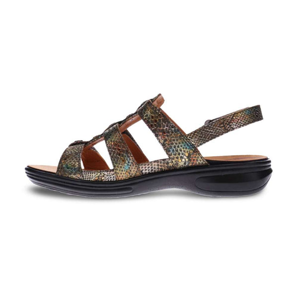 Revere Comfort Shoes Toledo Backstrap Sandal - Peacock Python