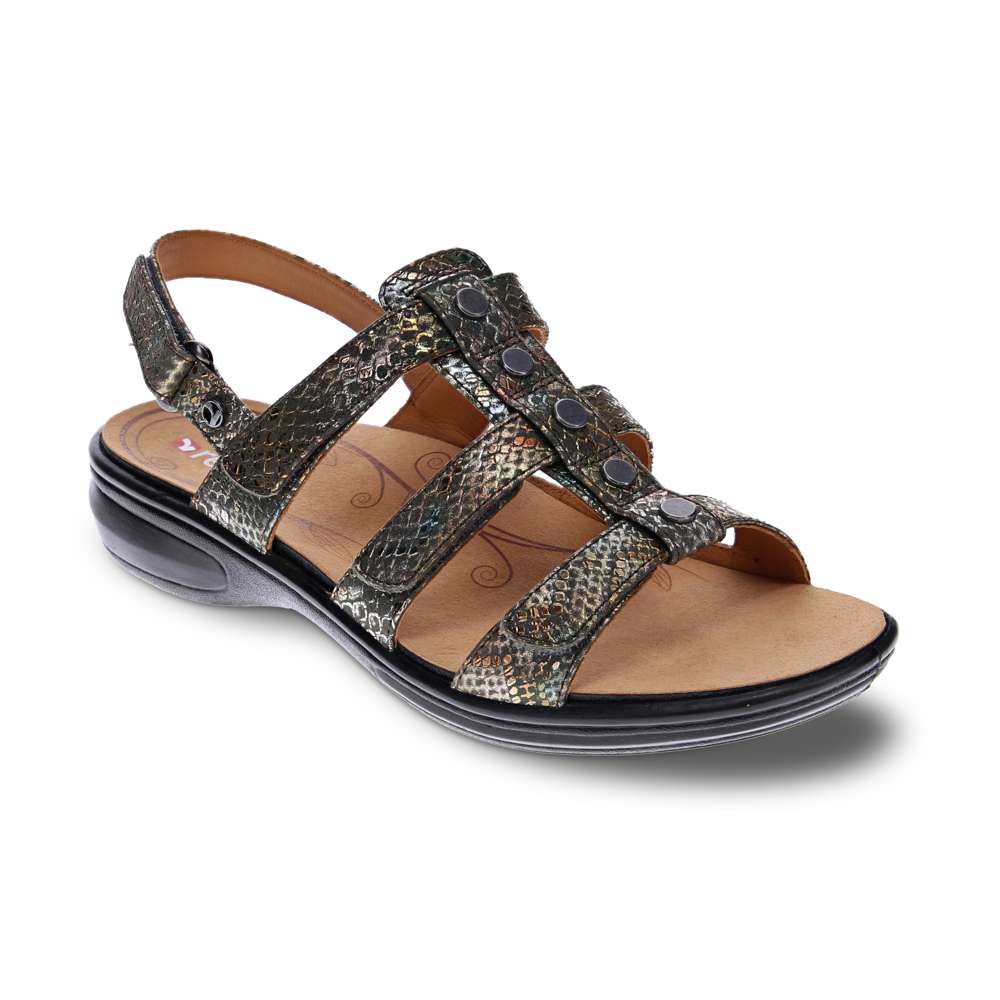 revere comfort shoes Toledo Backstrap Sandal - Peacock Python