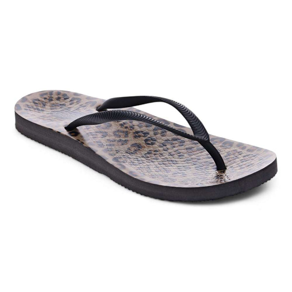 Revere Comfort Shoes Venice Print Women's Toe Post Sandal - Black Leopard