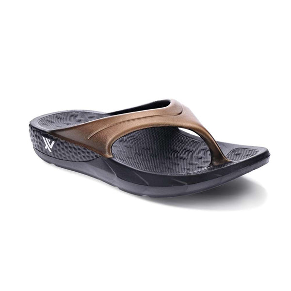 Revere Comfort Shoes Vitality Toe Post Sandal - Black/Bronze