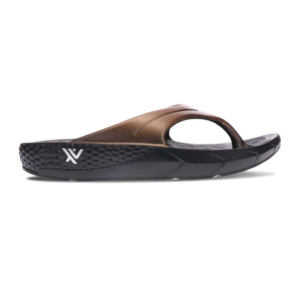 Revere Comfort Shoes Vitality Toe Post Sandal - Black/Bronze