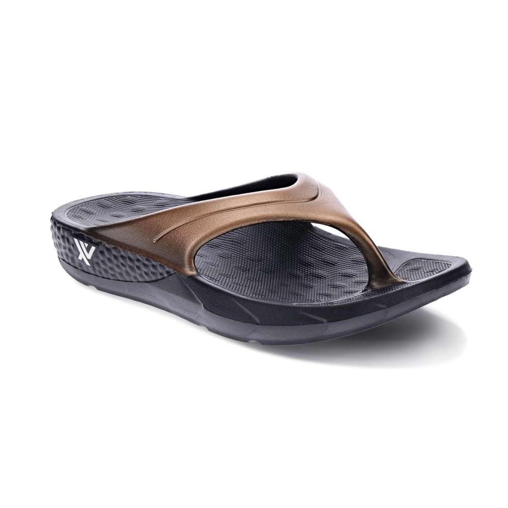 revere comfort shoes Vitality Toe Post Sandal - Black/Bronze