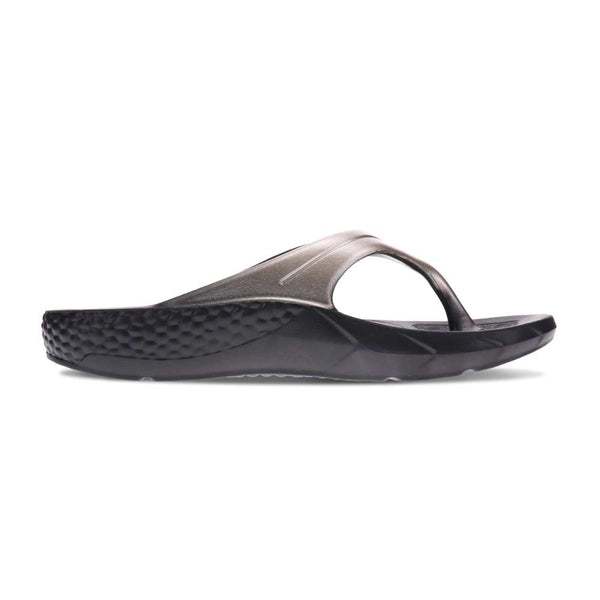 Revere Comfort Shoes Vitality Toe Post Sandal - Black/Silver
