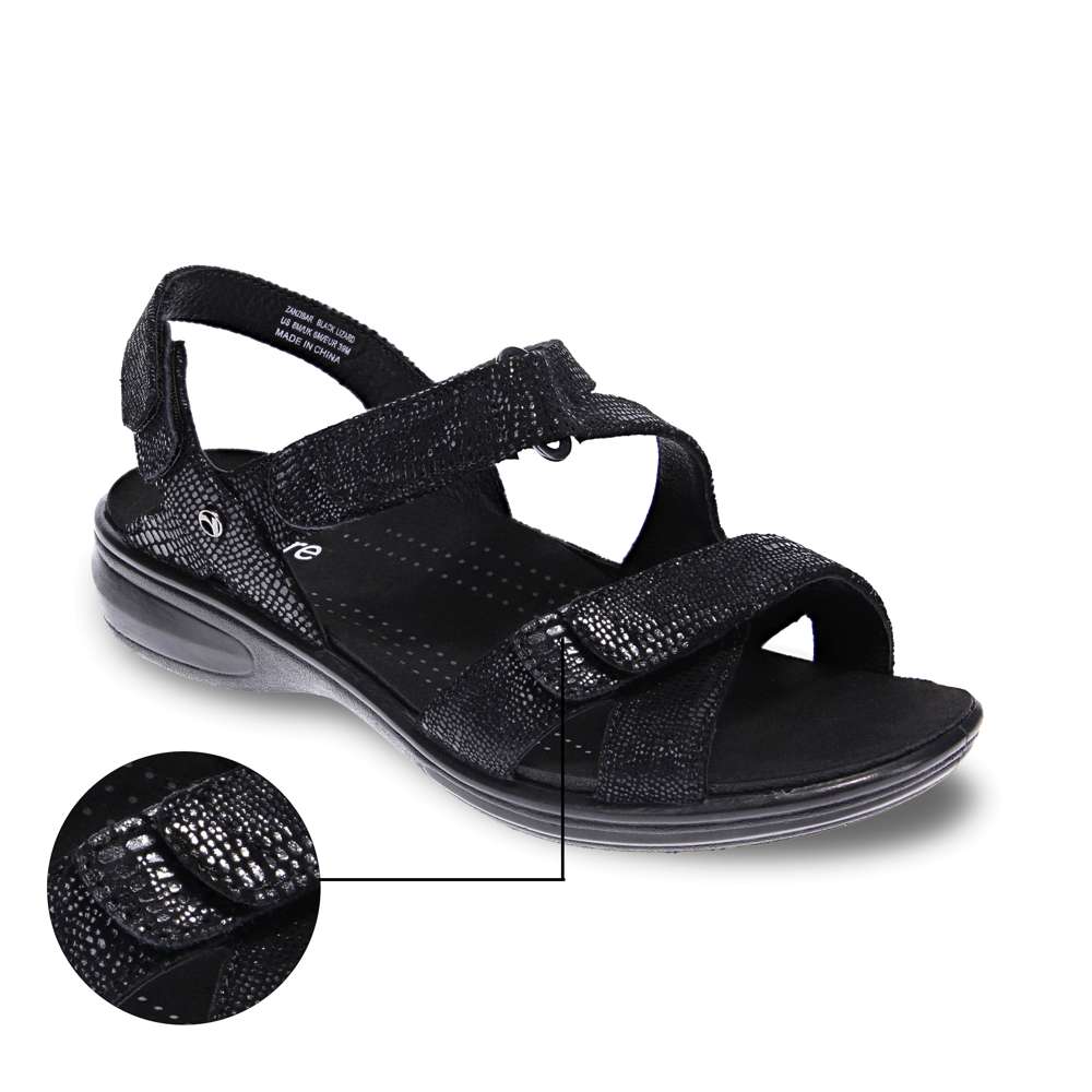 revere comfort shoes Zanzibar Strap Extension - Black Lizard