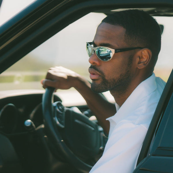 Revo Icon Oval L Satin Chrome Blue Water Photochromic