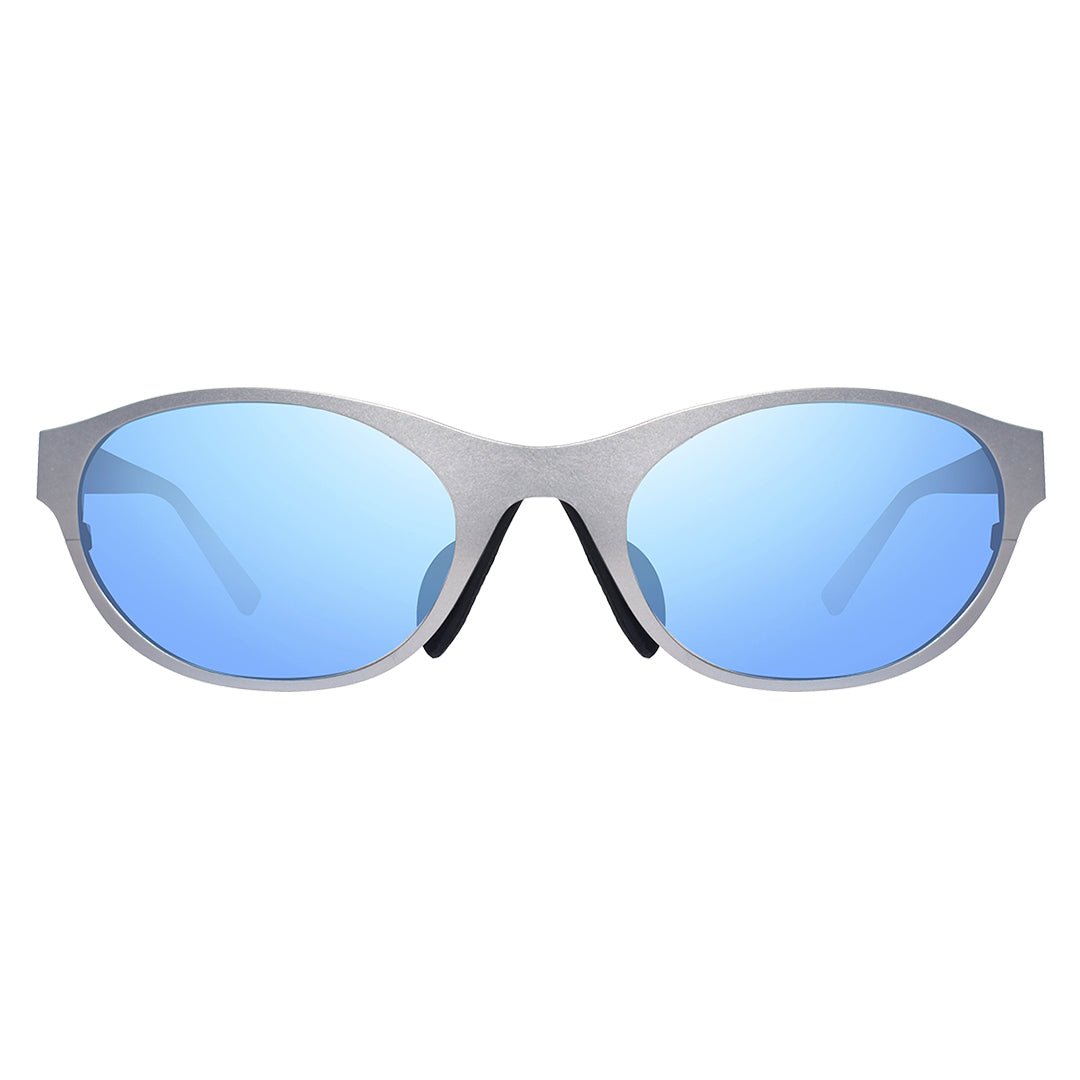 revo Icon Oval L Satin Chrome Blue Water Photochromic