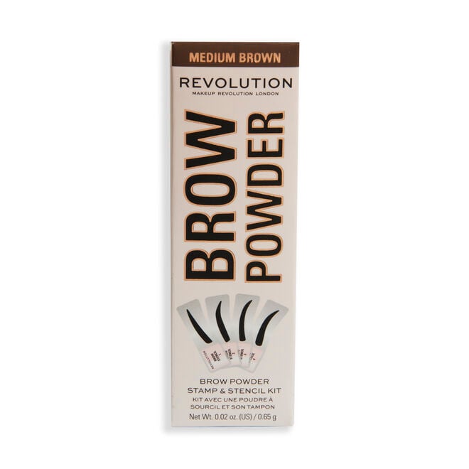 Revolution Beauty London Makeup Revolution Brow Powder Stamp & Stencil Kit Medium Brown