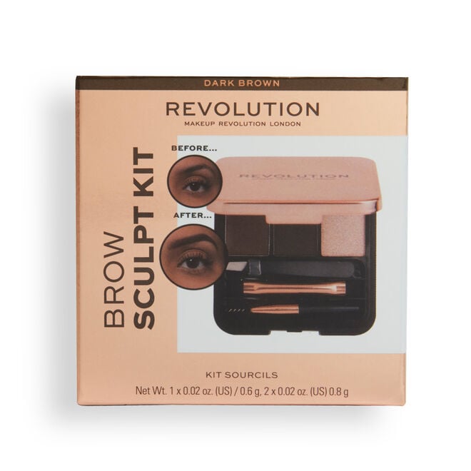 revolution beauty london Makeup Revolution Brow Sculpt Kit Dark Brown