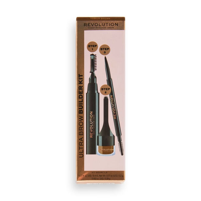 Revolution Beauty London Makeup Revolution Ultra Brow Builder Kit Medium Brown