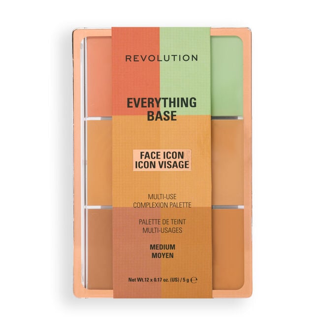 revolution beauty london Revolution Everything Base Face Icon Complexion Palette Medium