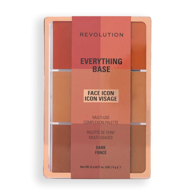 revolution beauty london Revolution Everything Base Face Icon Complexion Palette Dark