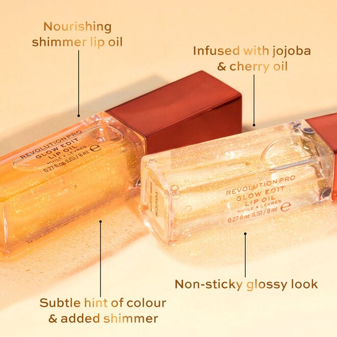 Revolution Beauty London Revolution Pro Glow Edit Shimmer Lip Oil Forever Orange
